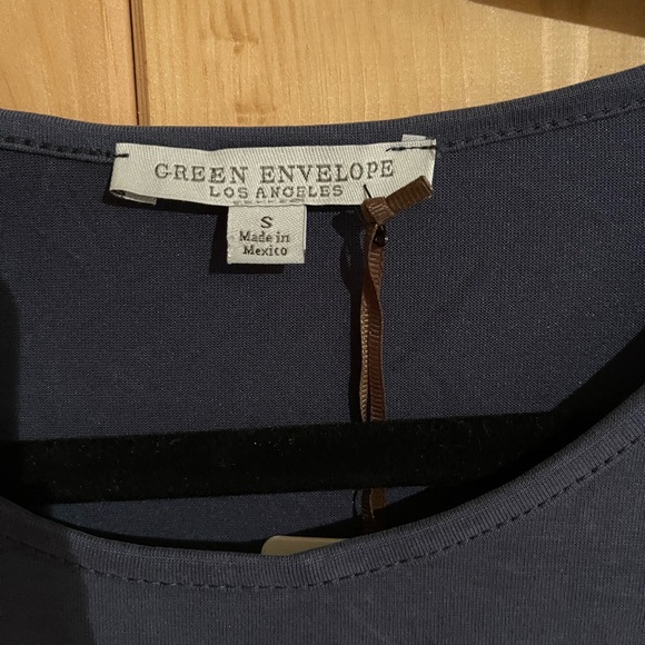 Green Envelope Dusty Blue Peplum top - Picture 2 of 3